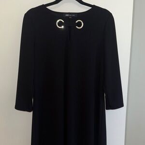 Anne Klein Black Dress with Metallic Rings